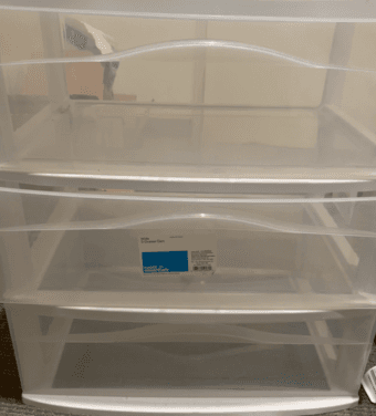 Two clear organizers, one large, one medium, target room essentials 1