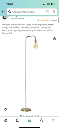 Gold full length mirror + gold floor lamp 2