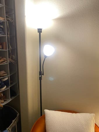 Black warm light floor lamp + reading light 1