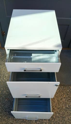 White Metal Filing Cabinet 2