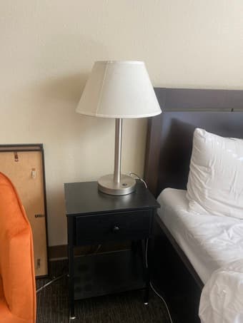 Small bedside table with drawer and storage shelf 1