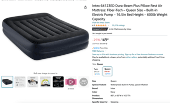 Queen Intex air mattress with built in electric pump 1