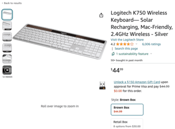 Logitech Wireless Keyboard for Mac- Solar Recharging 2