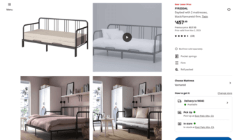 IKEA fyresdal Daybed frame + 2 twin mattresses + Soft mattress toper 1