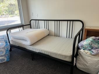 IKEA fyresdal Daybed frame + 2 twin mattresses + Soft mattress toper 2