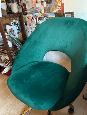World Market green velvet office chair 2