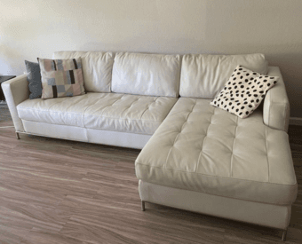 White leather sectional couch 1