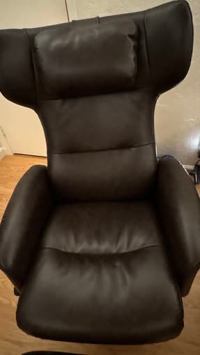 Faux Leather Recliner with Ottoman 2