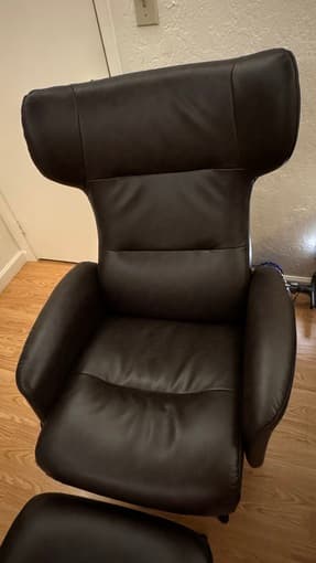 Faux Leather Recliner with Ottoman 3
