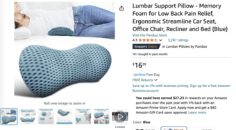 Selling seat cushion ($20) and lumbar support pillow ($5). 2