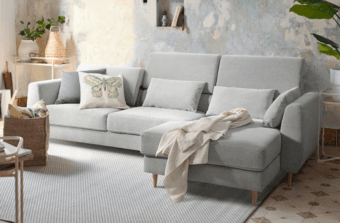 Gray Modular Sofa with Chaise and Cushions 3