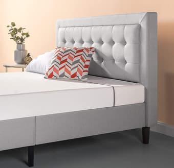 Gray King Size Upholstered Bed Frame 3