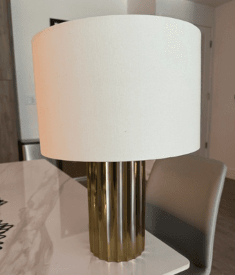 West Elm Brass Table Lamp with White Shade 1