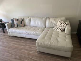 Natuzzi real leather couch 1