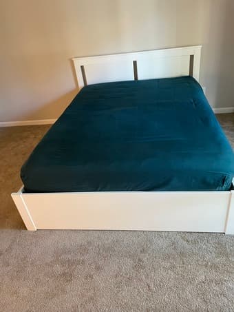 Allswell Luxe queen mattress with bed frame perfect condition 4