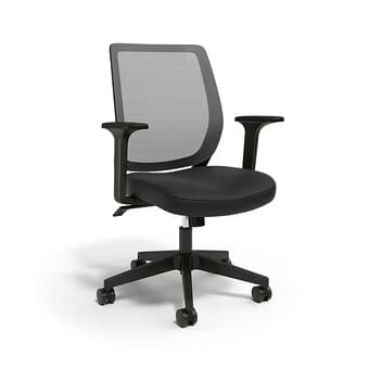 Black Ergonomic Fabric Swivel Task Chair 1