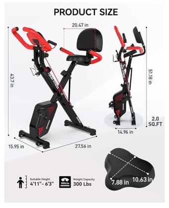 Folding Exercise Bike, Indoor cycle 3