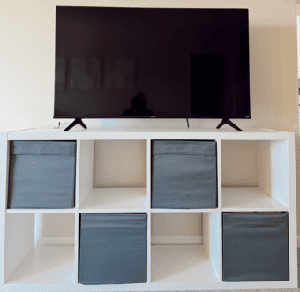 TV + Shelf + Storage Boxes 1
