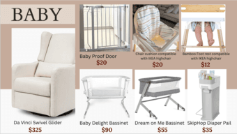 Baby Essentials: Bassinet, Chair, Baby Proof Door, Diaper Pail... 1