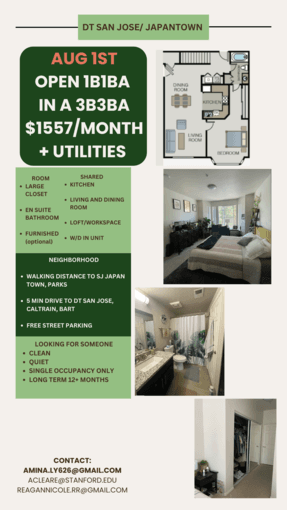 Private room and bathroom in 3bd3ba in San Jose 1