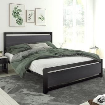 Full/double bed frame with headboard and 11in. storage space below 1