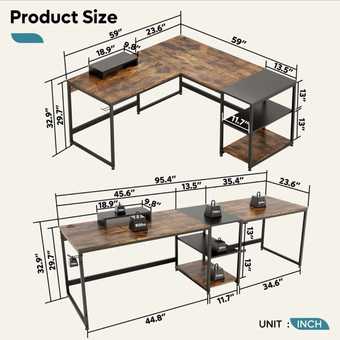 Wayfair reversible L-shaped Office desk (near new condition) 3