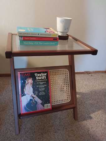 Nightstand Side Table, Glass Coffee Tables, Boho Wooden End Table 1