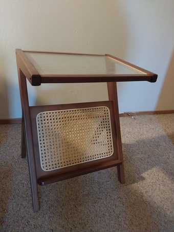 Nightstand Side Table, Glass Coffee Tables, Boho Wooden End Table 2