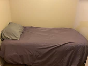 twin bed (matress, box spring, and bedframe) 1