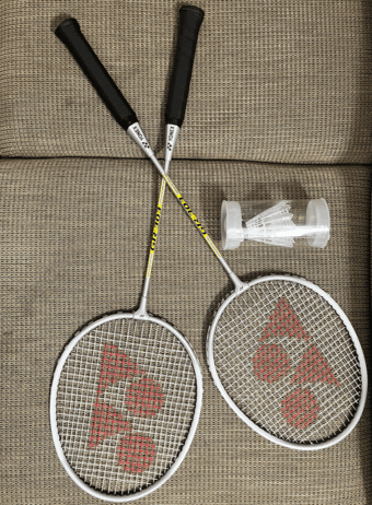 Two Yonex Badminton rackets with free shuttle 1