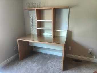 Large Study Desk with Glass Top + Chair 1