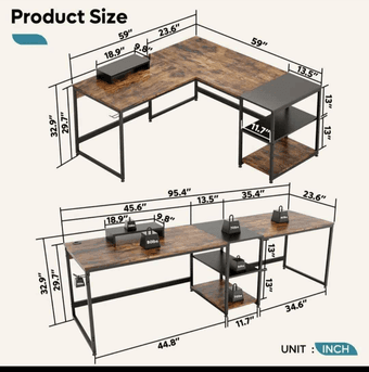 Wayfair convertible L shaped corner/long office table 3