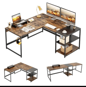 Wayfair convertible L shaped corner/long office table 4