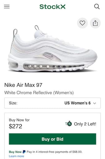 Nike Air Max 97 women’s size6 (FQ8889-100) 4