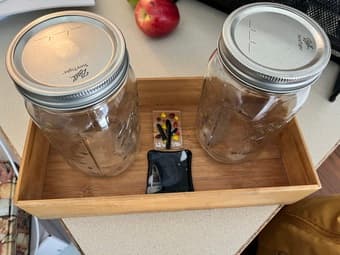 mason jars with wooden tray 1