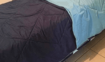 2 queen comforters/blanket - plush grey microfiber & reversible blue 1