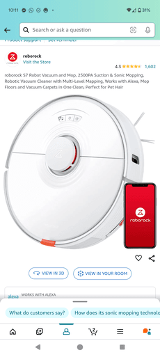 Roborock S7 Robot Vacuum and Mop: less than 1 year old - Moving Sale 1