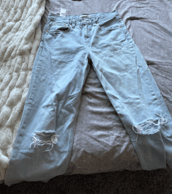 Low Pro Classic Straight-Leg High Rise Jeans Size 27 Light Wash 1