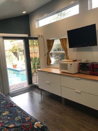 Adorable studio pool house available immediately. Pool house 2