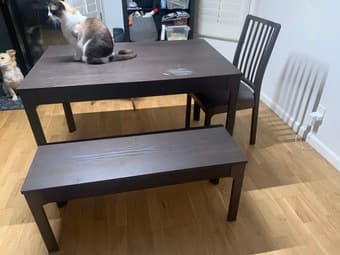[Moving Sale] Extendable Dinning Table, 2 seater couch, Queen Mattress 1
