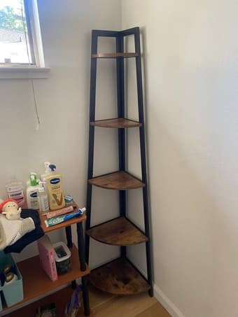 Wooden Corner Accent Shelf 1