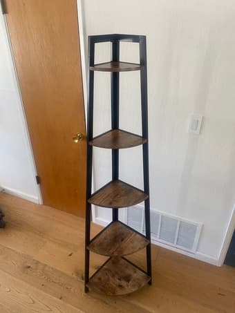 Wooden Corner Accent Shelf 2