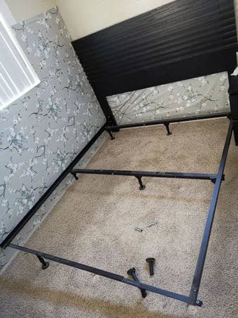 very sturdy bed frame + bed foundation +  firm mattress  (IKEA) 1