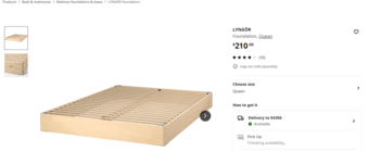 very sturdy bed frame + bed foundation +  firm mattress  (IKEA) 2