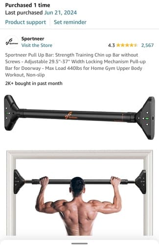 Pull Up Bar (almost brand new and half the original price) 2
