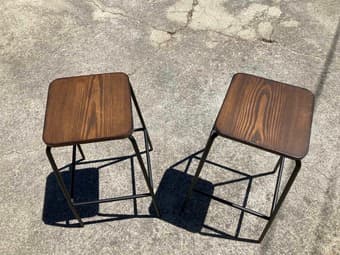 Wood/metal bar stools 2