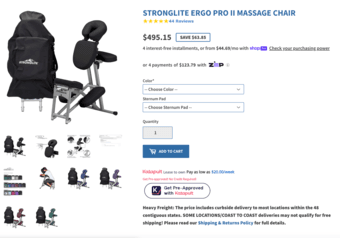 NEW** STRONGLITE - MASSAGE CHAIR 1