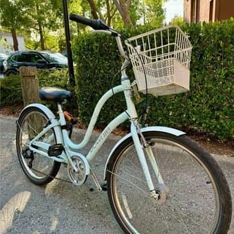 Electra Townie 7D Step-Thru Cruiser Bike w/ basket and bike lights 2