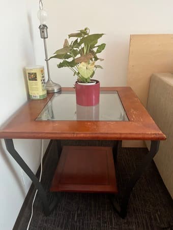 Shoe rack, table, lamp 1