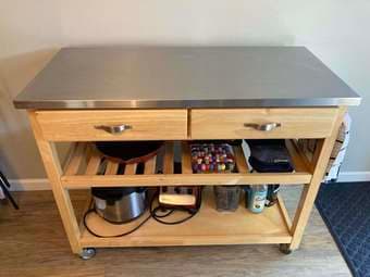 Utility Kitchen Cart / Island with Stainless Steel Top 2